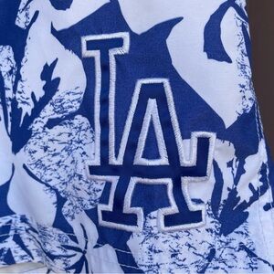 LA Dodgers Blue/White Hawaiian Style Swim Trunks L